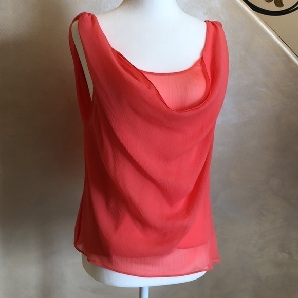 Alice and Olivia Orange Chiffon top - Picture 7 of 9